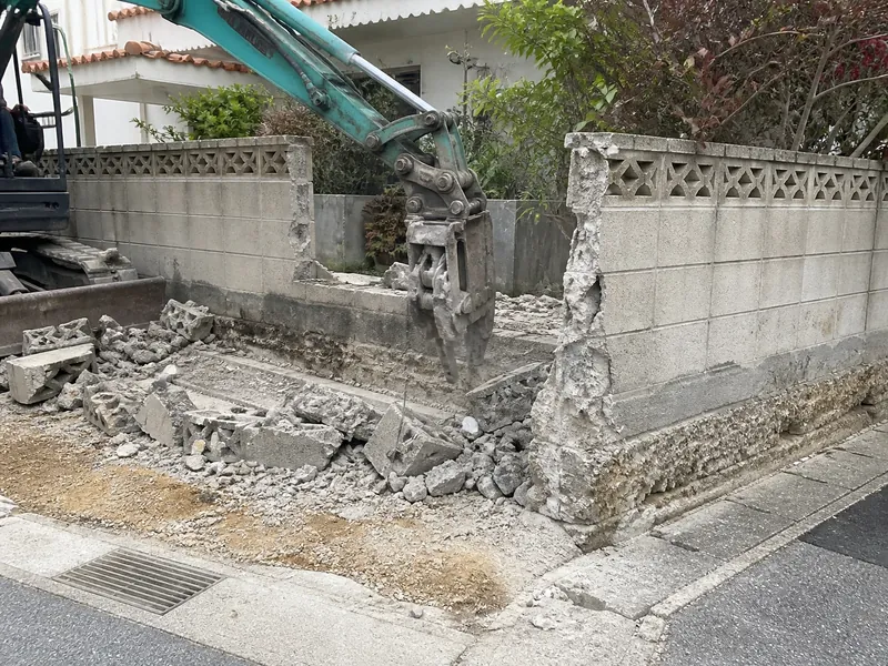 施工前の庭の確認